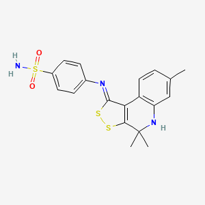 4-{[(1Z)-4,4,7-trimethyl-4,5-dihydro-1H-[1,2]dithiolo[3,4-c]quinolin-1-ylidene]amino}benzenesulfonamide