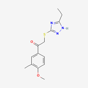 2-[(5-ethyl-4H-1,2,4-triazol-3-yl)sulfanyl]-1-(4-methoxy-3-methylphenyl)ethan-1-one