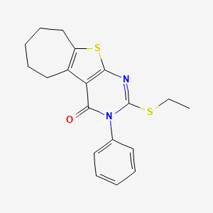 2-(ethylsulfanyl)-3-phenyl-3,5,6,7,8,9-hexahydro-4H-cyclohepta[4,5]thieno[2,3-d]pyrimidin-4-one