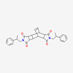 molecular formula C32H32N2O4 B11648227 5,12-bis(2-phenylpropyl)-5,12-diazapentacyclo[7.5.2.02,8.03,7.010,14]hexadec-15-ene-4,6,11,13-tetrone 