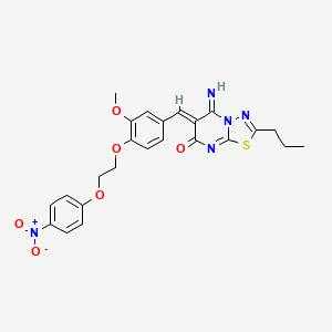 (6Z)-5-imino-6-{3-methoxy-4-[2-(4-nitrophenoxy)ethoxy]benzylidene}-2-propyl-5,6-dihydro-7H-[1,3,4]thiadiazolo[3,2-a]pyrimidin-7-one