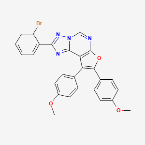 molecular formula C27H19BrN4O3 B11648248 2-(2-Bromophenyl)-8,9-bis(4-methoxyphenyl)furo[3,2-e][1,2,4]triazolo[1,5-c]pyrimidine 