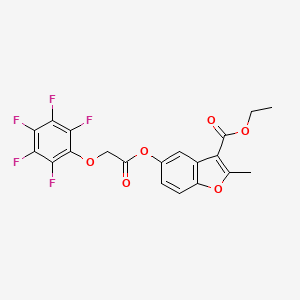 Ethyl 2-methyl-5-{[(pentafluorophenoxy)acetyl]oxy}-1-benzofuran-3-carboxylate