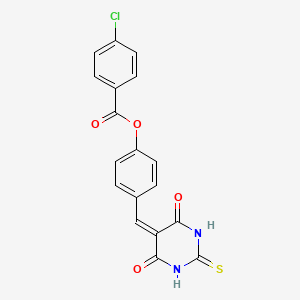 4-[(4,6-dioxo-2-thioxotetrahydropyrimidin-5(2H)-ylidene)methyl]phenyl 4-chlorobenzoate