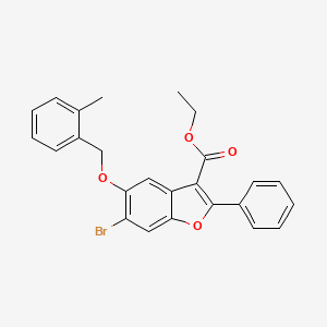 Ethyl 6-bromo-5-[(2-methylphenyl)methoxy]-2-phenyl-1-benzofuran-3-carboxylate