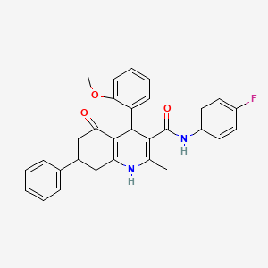 N-(4-fluorophenyl)-4-(2-methoxyphenyl)-2-methyl-5-oxo-7-phenyl-1,4,5,6,7,8-hexahydro-3-quinolinecarboxamide