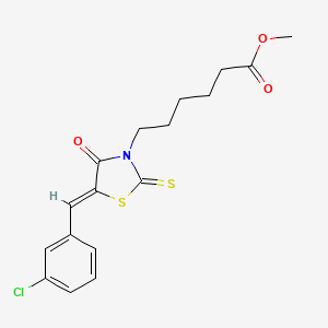 methyl 6-[(5Z)-5-[(3-chlorophenyl)methylidene]-4-oxo-2-sulfanylidene-1,3-thiazolidin-3-yl]hexanoate