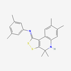 3,5-dimethyl-N-[(1Z)-4,4,7,8-tetramethyl-4,5-dihydro-1H-[1,2]dithiolo[3,4-c]quinolin-1-ylidene]aniline