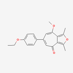 molecular formula C20H20O4 B11648328 6-(4-ethoxyphenyl)-8-methoxy-1,3-dimethyl-4H-cyclohepta[c]furan-4-one 