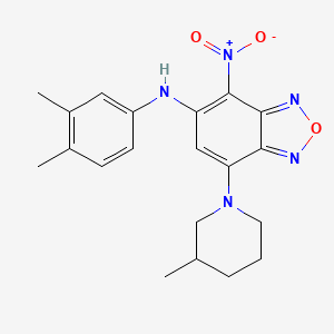 molecular formula C20H23N5O3 B11648360 N-(3,4-dimethylphenyl)-7-(3-methylpiperidin-1-yl)-4-nitro-2,1,3-benzoxadiazol-5-amine 