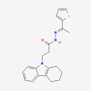 molecular formula C21H23N3OS B11648389 3-(1,2,3,4-tetrahydro-9H-carbazol-9-yl)-N'-[(1E)-1-(thiophen-2-yl)ethylidene]propanehydrazide 