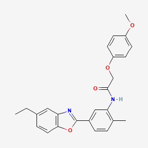 molecular formula C25H24N2O4 B11648399 N-[5-(5-ethyl-1,3-benzoxazol-2-yl)-2-methylphenyl]-2-(4-methoxyphenoxy)acetamide CAS No. 423752-11-8