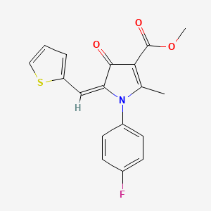 methyl (5E)-1-(4-fluorophenyl)-2-methyl-4-oxo-5-(thiophen-2-ylmethylidene)-4,5-dihydro-1H-pyrrole-3-carboxylate