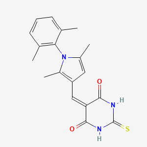 molecular formula C19H19N3O2S B11648412 5-{[1-(2,6-dimethylphenyl)-2,5-dimethyl-1H-pyrrol-3-yl]methylidene}-2-thioxodihydropyrimidine-4,6(1H,5H)-dione 