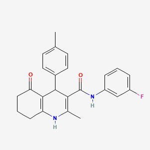 molecular formula C24H23FN2O2 B11648473 N-(3-fluorophenyl)-2-methyl-4-(4-methylphenyl)-5-oxo-1,4,5,6,7,8-hexahydro-3-quinolinecarboxamide CAS No. 476482-71-0