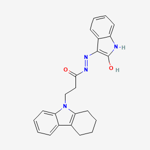 N'-[(3Z)-2-oxo-1,2-dihydro-3H-indol-3-ylidene]-3-(1,2,3,4-tetrahydro-9H-carbazol-9-yl)propanehydrazide