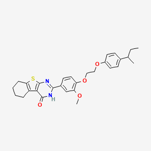 2-(4-{2-[4-(butan-2-yl)phenoxy]ethoxy}-3-methoxyphenyl)-5,6,7,8-tetrahydro[1]benzothieno[2,3-d]pyrimidin-4(3H)-one