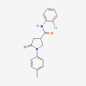 molecular formula C18H17ClN2O2 B11648505 N-(2-chlorophenyl)-1-(4-methylphenyl)-5-oxopyrrolidine-3-carboxamide 