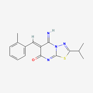 (6Z)-5-imino-6-(2-methylbenzylidene)-2-(propan-2-yl)-5,6-dihydro-7H-[1,3,4]thiadiazolo[3,2-a]pyrimidin-7-one