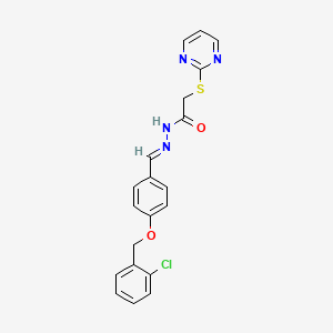 N'-[(E)-{4-[(2-chlorobenzyl)oxy]phenyl}methylidene]-2-(pyrimidin-2-ylsulfanyl)acetohydrazide