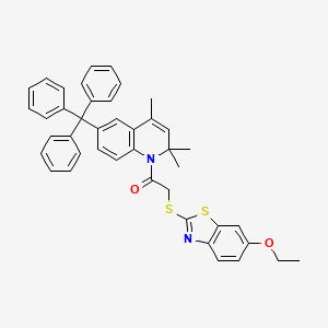 1-{[(6-Ethoxy-1,3-benzothiazol-2-yl)thio]acetyl}-2,2,4-trimethyl-6-trityl-1,2-dihydroquinoline