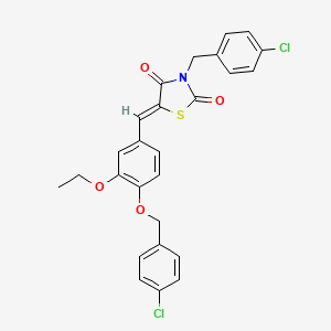 (5Z)-3-(4-chlorobenzyl)-5-{4-[(4-chlorobenzyl)oxy]-3-ethoxybenzylidene}-1,3-thiazolidine-2,4-dione