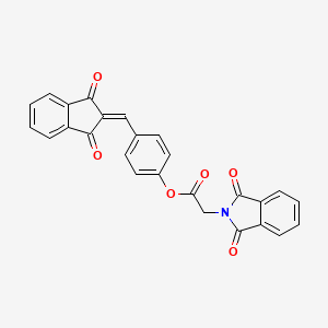 molecular formula C26H15NO6 B11648585 4-[(1,3-dioxo-1,3-dihydro-2H-inden-2-ylidene)methyl]phenyl (1,3-dioxo-1,3-dihydro-2H-isoindol-2-yl)acetate 