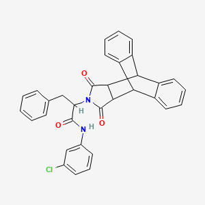 N-(3-chlorophenyl)-2-(16,18-dioxo-17-azapentacyclo[6.6.5.0~2,7~.0~9,14~.0~15,19~]nonadeca-2,4,6,9,11,13-hexaen-17-yl)-3-phenylpropanamide (non-preferred name)