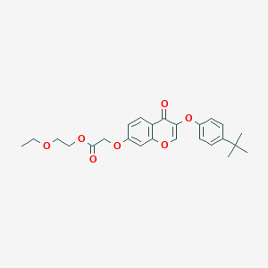 molecular formula C25H28O7 B11648651 2-ethoxyethyl {[3-(4-tert-butylphenoxy)-4-oxo-4H-chromen-7-yl]oxy}acetate 