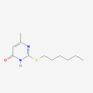 molecular formula C11H18N2OS B11648671 2-(Hexylthio)-6-methylpyrimidin-4(1H)-one CAS No. 138468-63-0