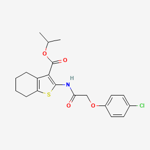 molecular formula C20H22ClNO4S B11648672 Propan-2-yl 2-{[(4-chlorophenoxy)acetyl]amino}-4,5,6,7-tetrahydro-1-benzothiophene-3-carboxylate 