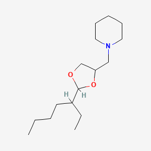 molecular formula C16H31NO2 B11648682 1-{[2-(Heptan-3-yl)-1,3-dioxolan-4-yl]methyl}piperidine 