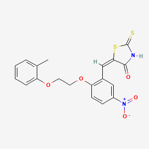 (5E)-5-{2-[2-(2-methylphenoxy)ethoxy]-5-nitrobenzylidene}-2-thioxo-1,3-thiazolidin-4-one