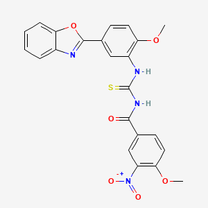 N-{[5-(1,3-benzoxazol-2-yl)-2-methoxyphenyl]carbamothioyl}-4-methoxy-3-nitrobenzamide