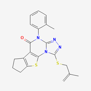 1-[(2-Methylallyl)sulfanyl]-4-(2-methylphenyl)-7,8-dihydro-6H-cyclopenta[4,5]thieno[3,2-E][1,2,4]triazolo[4,3-A]pyrimidin-5(4H)-one