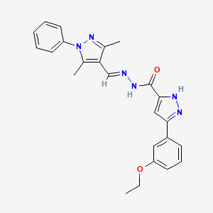 molecular formula C24H24N6O2 B11648716 N'-[(E)-(3,5-dimethyl-1-phenyl-1H-pyrazol-4-yl)methylidene]-3-(3-ethoxyphenyl)-1H-pyrazole-5-carbohydrazide 