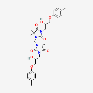 3-[2-Hydroxy-3-(4-methylphenoxy)propyl]-1-({3-[2-hydroxy-3-(4-methylphenoxy)propyl]-5,5-dimethyl-2,4-dioxoimidazolidin-1-YL}methyl)-5,5-dimethylimidazolidine-2,4-dione