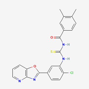 N-{[2-chloro-5-([1,3]oxazolo[4,5-b]pyridin-2-yl)phenyl]carbamothioyl}-3,4-dimethylbenzamide