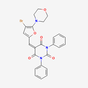 5-{[4-bromo-5-(morpholin-4-yl)furan-2-yl]methylidene}-1,3-diphenylpyrimidine-2,4,6(1H,3H,5H)-trione