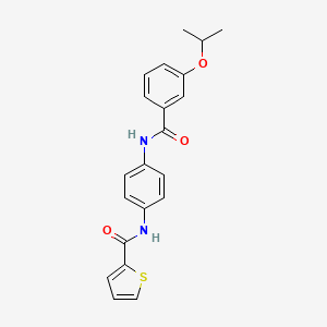 molecular formula C21H20N2O3S B11648743 N-[4-({[3-(propan-2-yloxy)phenyl]carbonyl}amino)phenyl]thiophene-2-carboxamide 