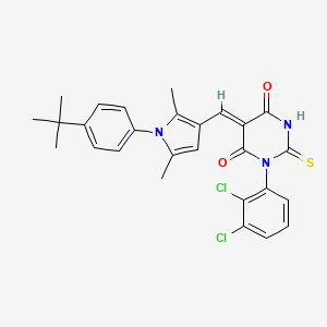 (5Z)-5-{[1-(4-tert-butylphenyl)-2,5-dimethyl-1H-pyrrol-3-yl]methylidene}-1-(2,3-dichlorophenyl)-2-sulfanylpyrimidine-4,6(1H,5H)-dione