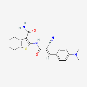 2-({(2E)-2-cyano-3-[4-(dimethylamino)phenyl]prop-2-enoyl}amino)-4,5,6,7-tetrahydro-1-benzothiophene-3-carboxamide