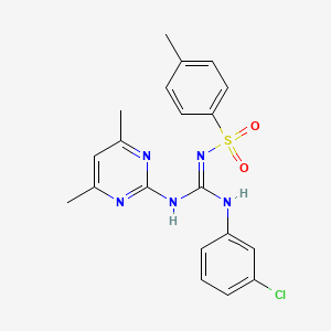 N-{(3-chloroanilino)[(4,6-dimethyl-2-pyrimidinyl)amino]methylene}-4-methylbenzenesulfonamide