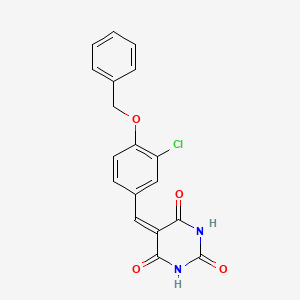 molecular formula C18H13ClN2O4 B11648791 5-[4-(benzyloxy)-3-chlorobenzylidene]pyrimidine-2,4,6(1H,3H,5H)-trione 