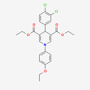 molecular formula C25H25Cl2NO5 B11648812 Diethyl 4-(3,4-dichlorophenyl)-1-(4-ethoxyphenyl)-1,4-dihydropyridine-3,5-dicarboxylate 