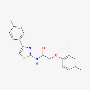 molecular formula C23H26N2O2S B11648827 2-(2-tert-butyl-4-methylphenoxy)-N-[4-(4-methylphenyl)-1,3-thiazol-2-yl]acetamide 