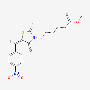 methyl 6-[(5E)-5-[(4-nitrophenyl)methylidene]-4-oxo-2-sulfanylidene-1,3-thiazolidin-3-yl]hexanoate