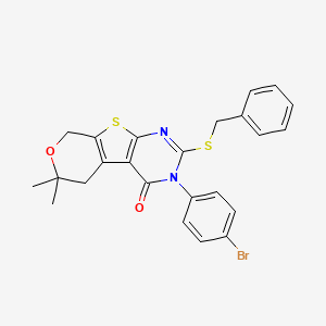 5-benzylsulfanyl-4-(4-bromophenyl)-12,12-dimethyl-11-oxa-8-thia-4,6-diazatricyclo[7.4.0.02,7]trideca-1(9),2(7),5-trien-3-one