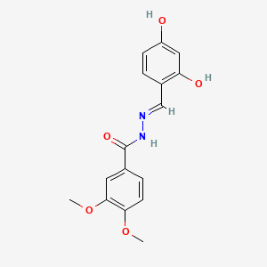 molecular formula C16H16N2O5 B11648867 N'-[(E)-(2,4-dihydroxyphenyl)methylidene]-3,4-dimethoxybenzohydrazide 