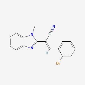 molecular formula C17H12BrN3 B11648874 (2E)-3-(2-Bromophenyl)-2-(1-methyl-1H-1,3-benzodiazol-2-YL)prop-2-enenitrile 